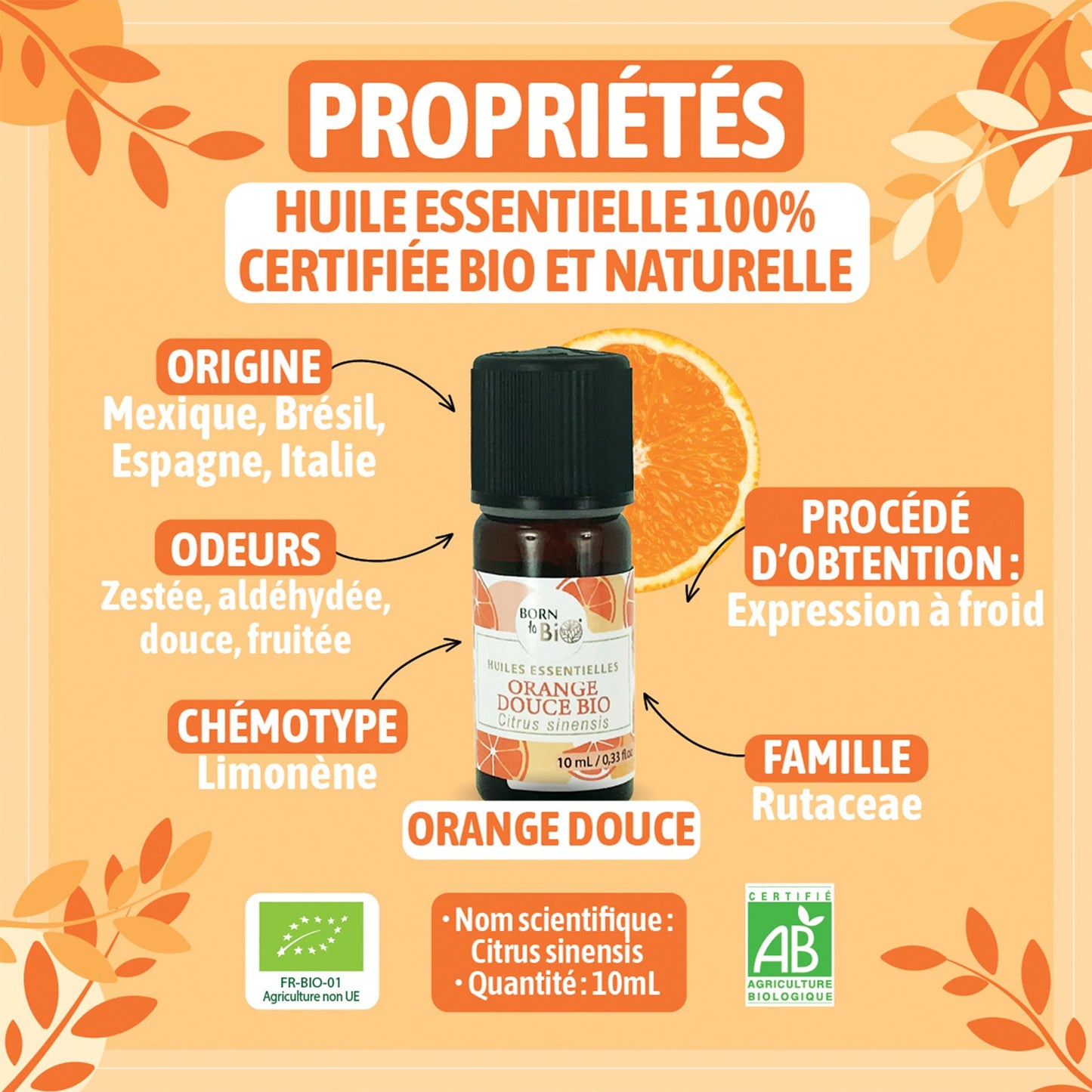 Huile essentielle Orange douce Certifiée Bio-1