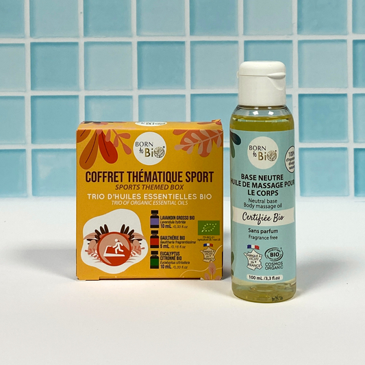 Box: massage oil and sports essential oil kit-1